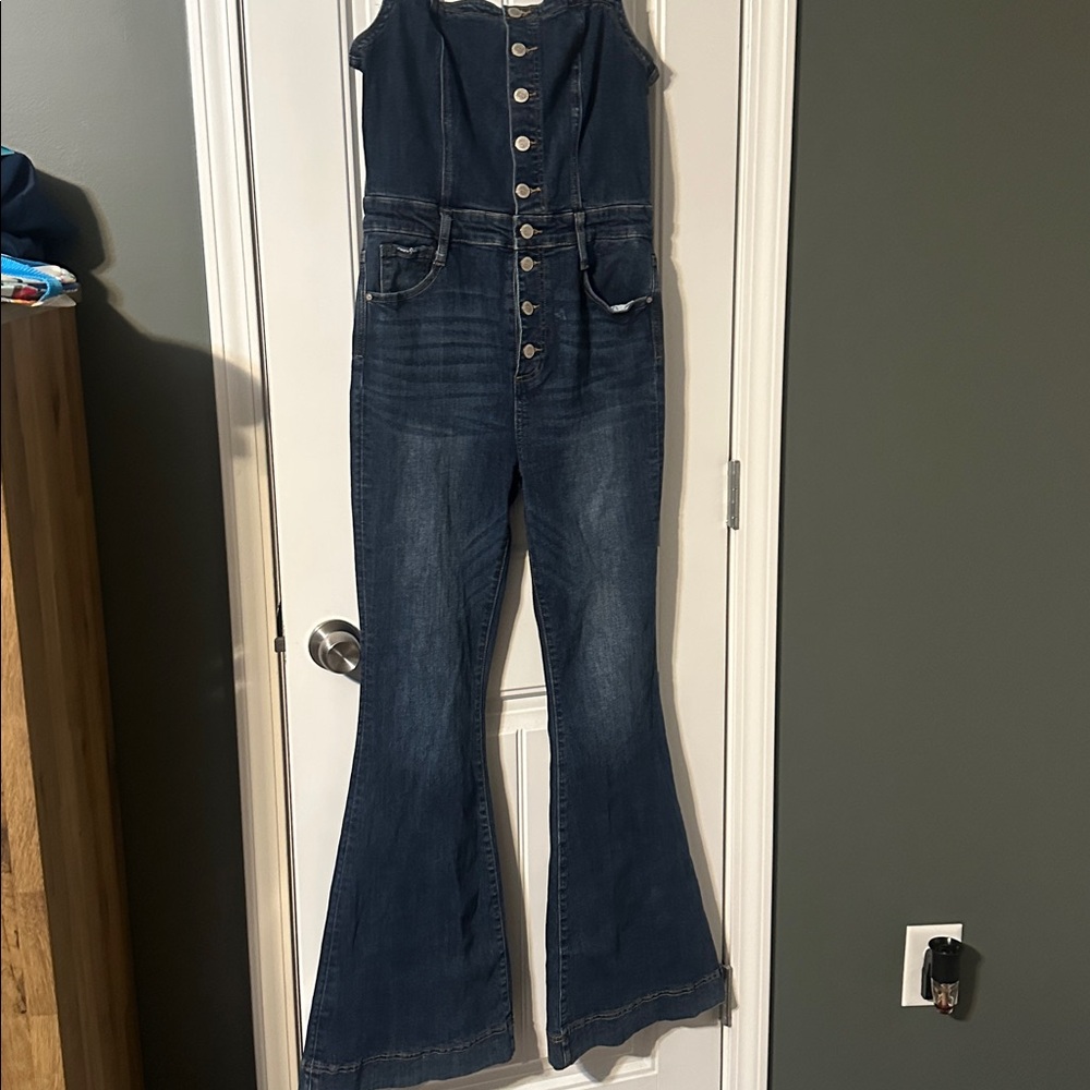Denim Flare Jumpsuit